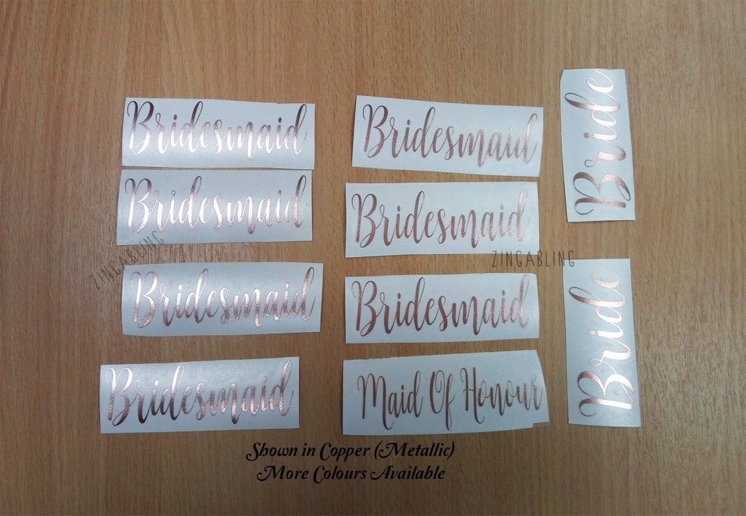 Bridal Party Personalised Stickers Champagne Flute Decal, Wedding ...