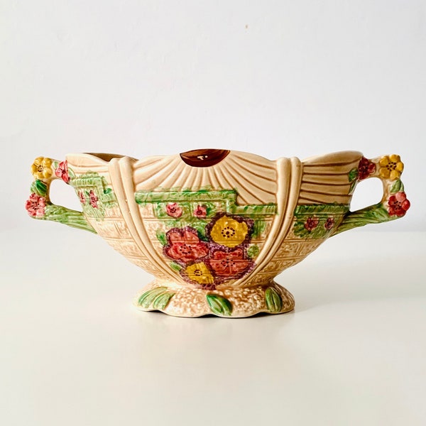 Vintage Arthur Wood Porcelain  Planter Vase 'Garden Wall', Made in England