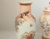 St. Michael Porcelain Chrysanthemum Flowers Butterflies Vase, Made in Japan