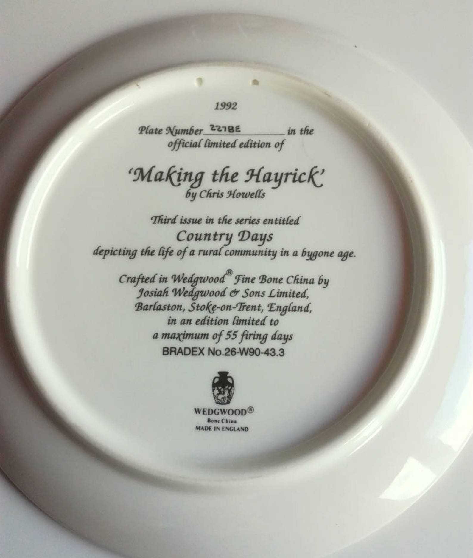 Wedgwood Limited Edition Wall Plate 'making the Etsy UK