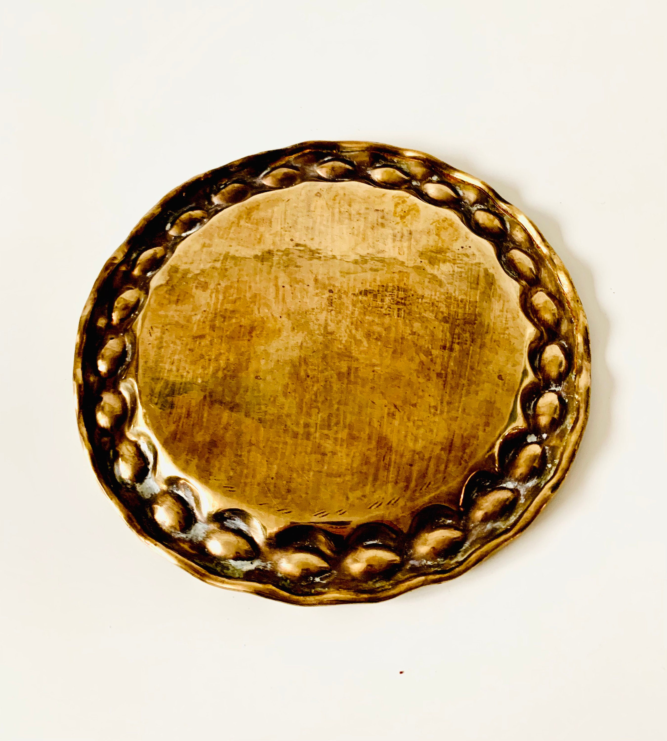 Vintage Old Solid Brass Plate Etsy