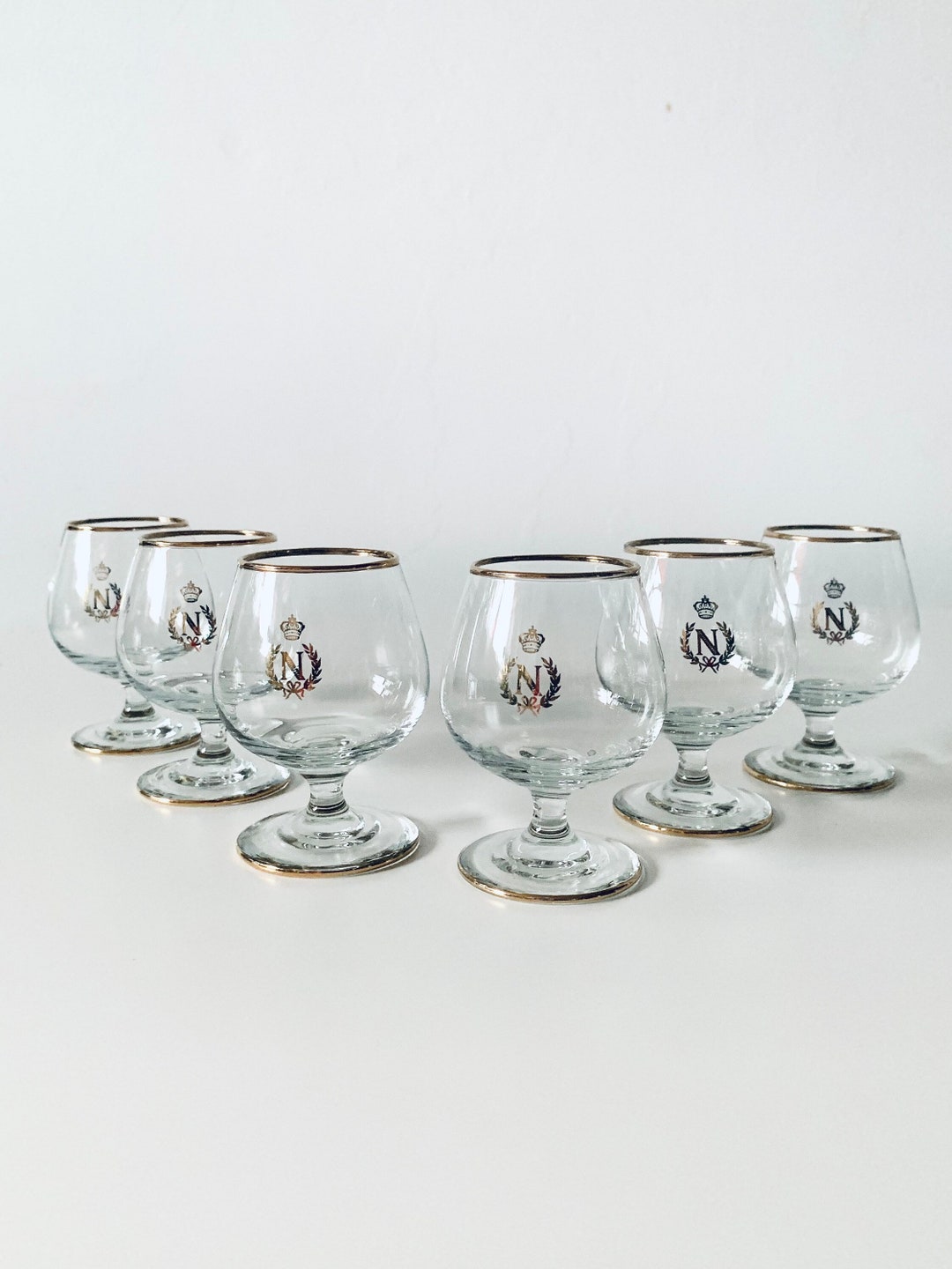 Set of 6 French Napoleon Cognac Glasses Etsy
