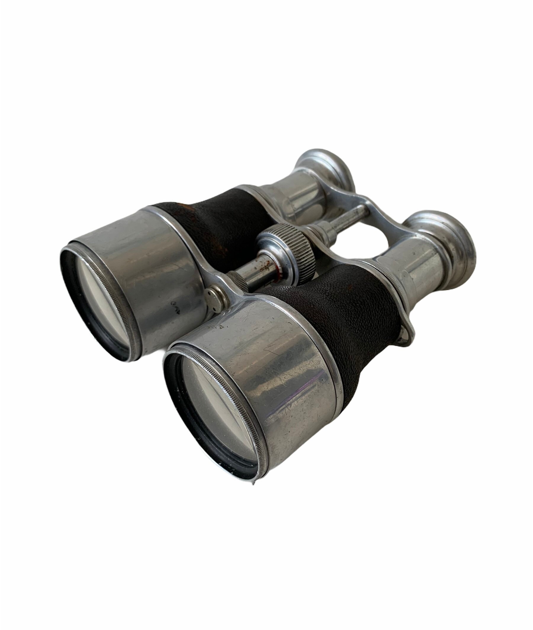 Vintage French Brevete Aluminum Binoculars With Leather Finish Etsy