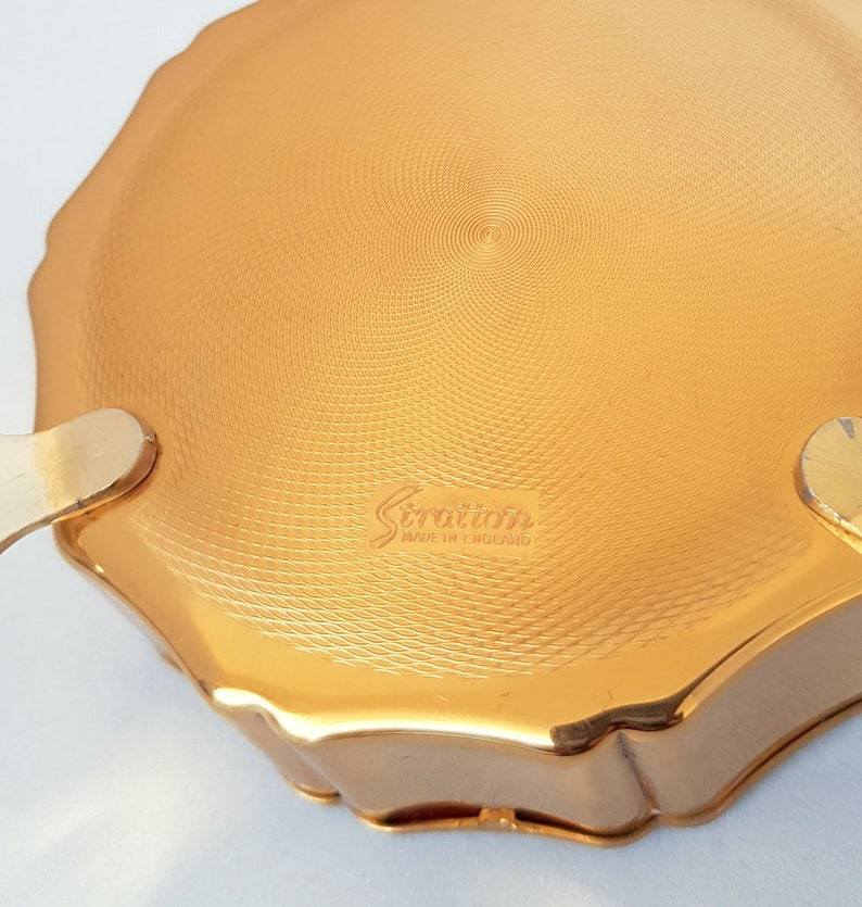 Vintage Gold Tone Trinket Box by Stratton Made in England