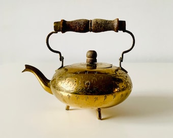 Vintage Old Solid Brass Chinese Temple Teapot