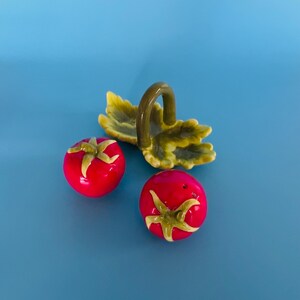 Vintage Porcelain Tomatoes Salt and Pepper Shaker Set