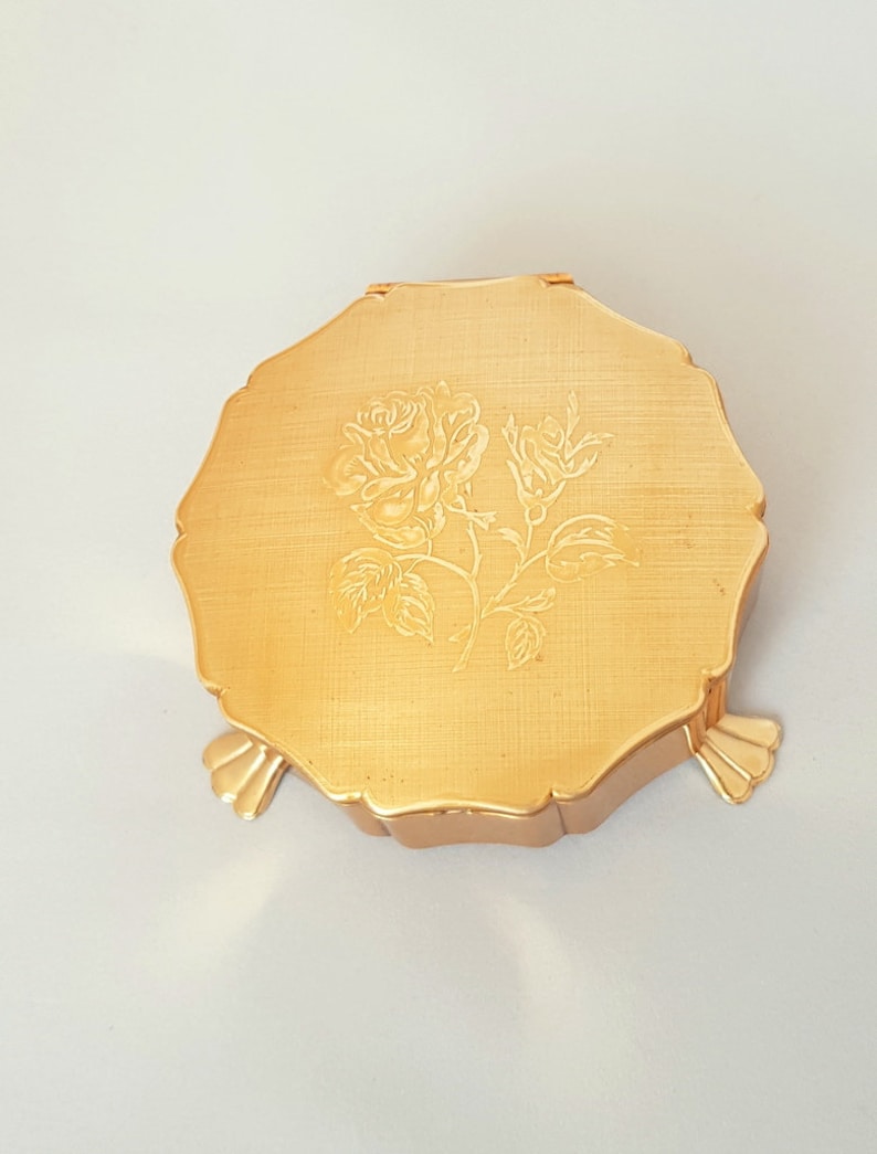 Vintage Gold Tone Trinket Box by Stratton Made in England