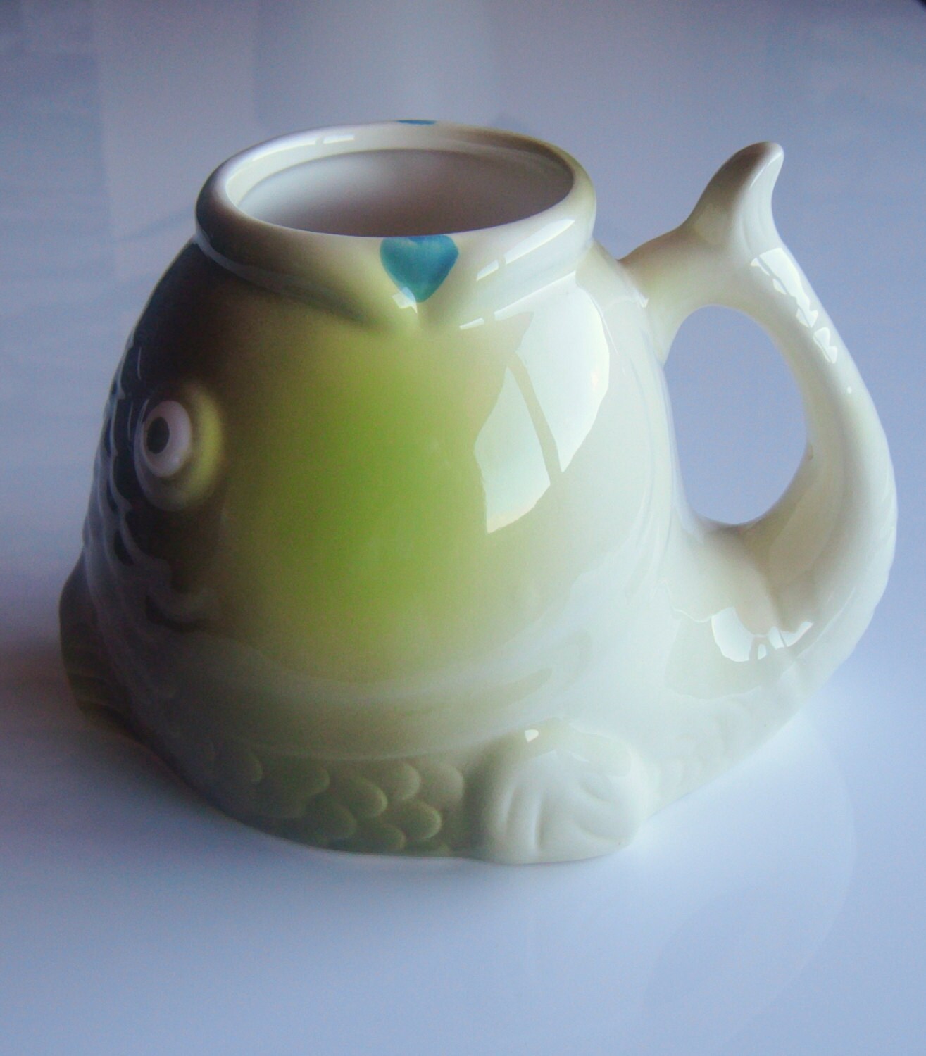 Vintage Ceramic Fish Shaped Mug With Tale Handle And Large Etsy