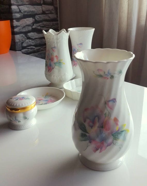 Aynsley Fine Bone China Vase Little Sweetheart Made Etsy