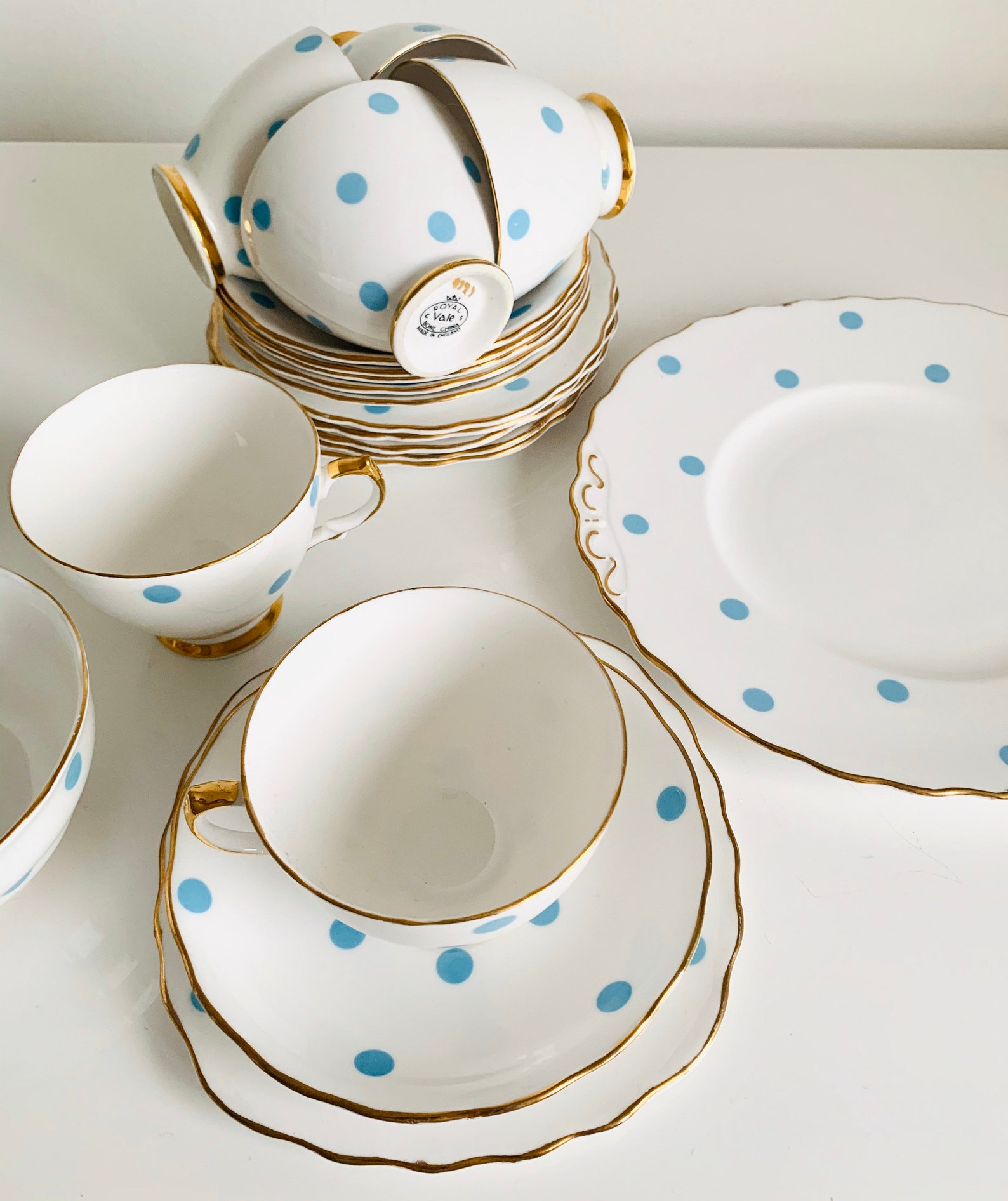 Vintage Polka Dot Tea Set 20 Pieces Etsy UK