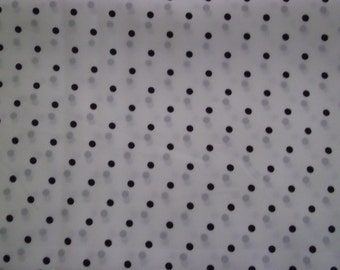 Black & White Polka Dot Polyester, 2 Yards, 45in. W