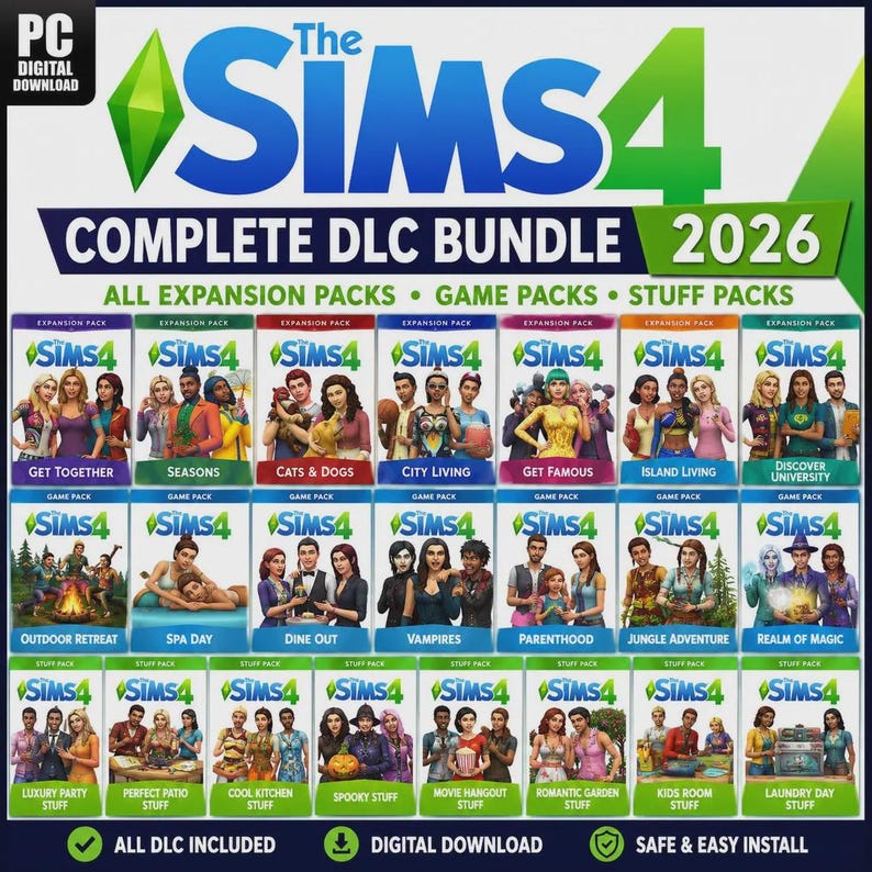 The Sims 4 Complete Collection | All Dlcs, Expansions & Packs | PC ...