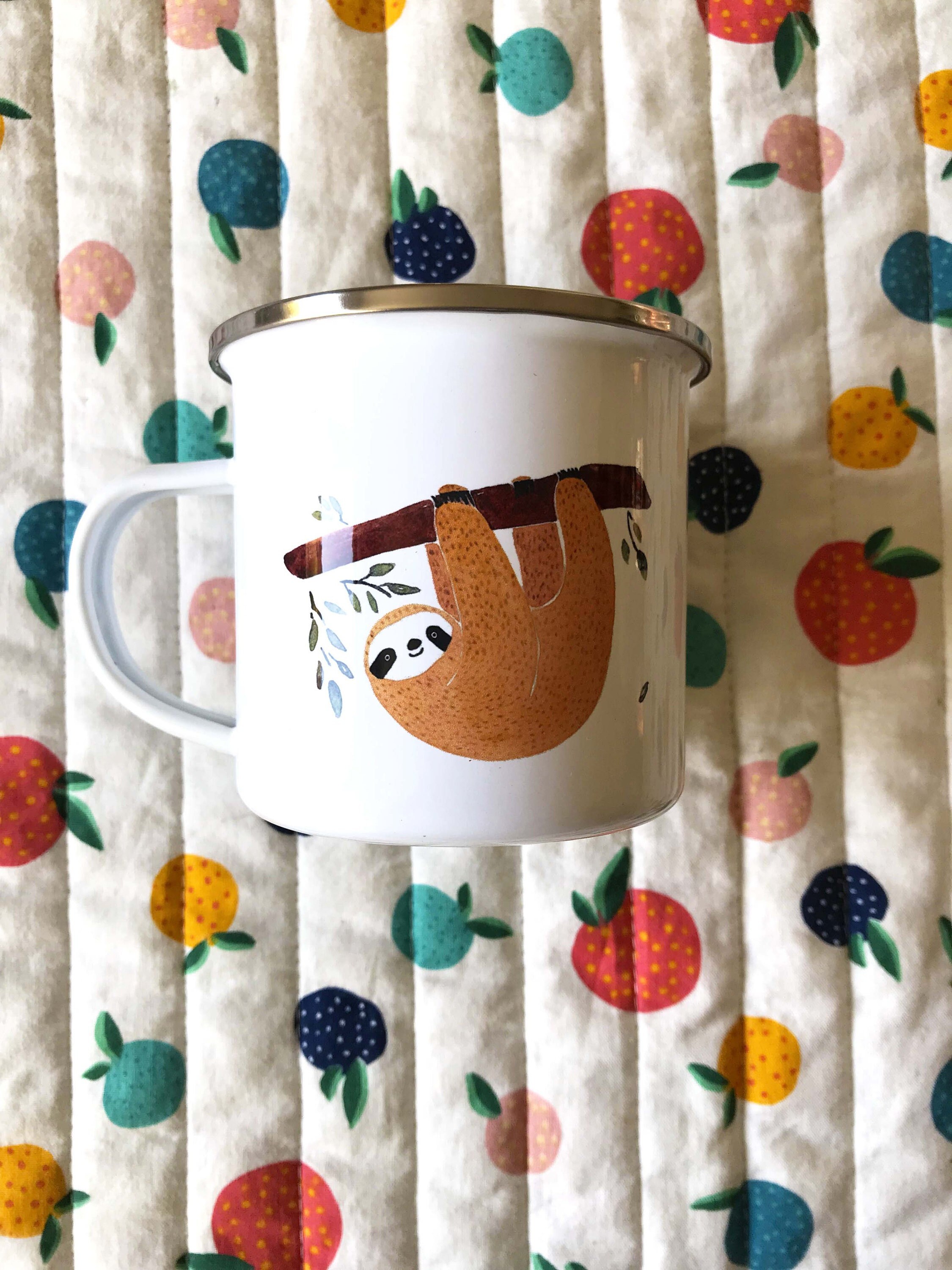 Mug/Tasse en Métal Émaillé, Paresseux, Take Time