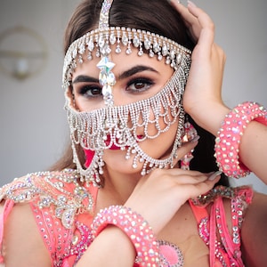 Arabian burqa, Face mask, NIKAB, Rhinestone Face Mask