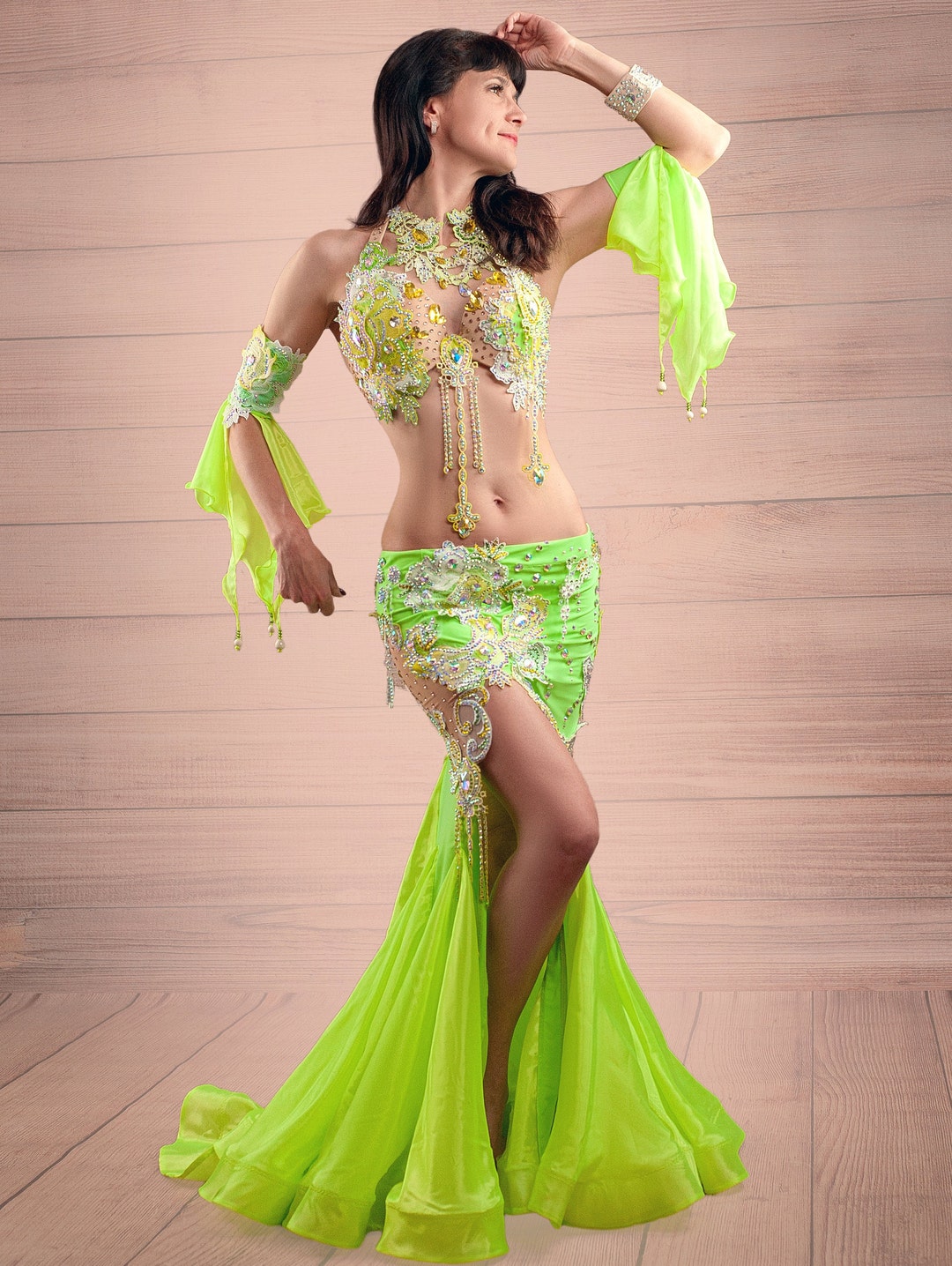 Costume de danse du ventre sexy pour femmes, ensemble de vêtements de danse  du ventre, soutien-gorge et jupe, vêtements indiens, luxe, nouveau style,  S, M, L