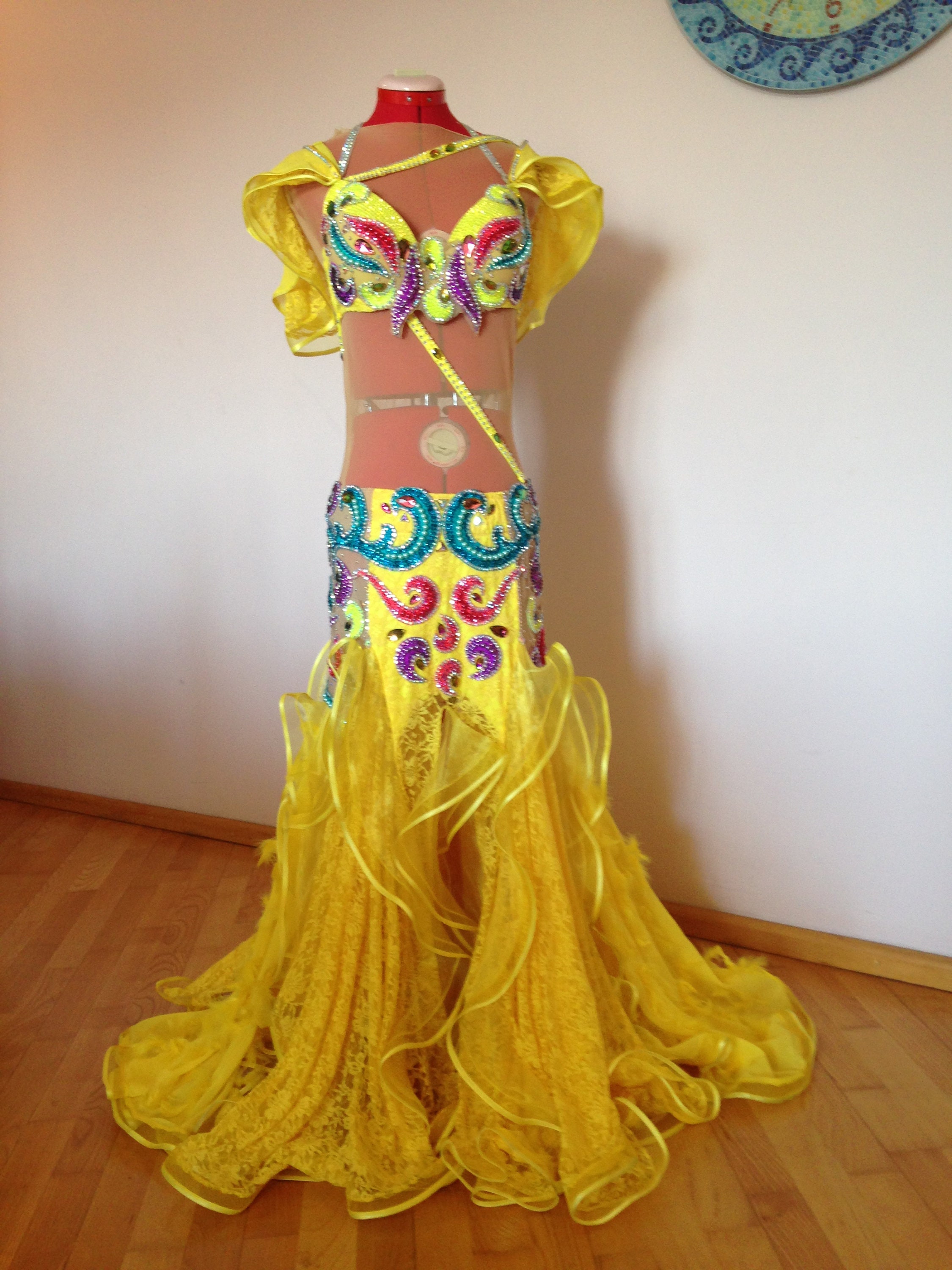 Belly Dance Costume Yellow. used Etsy