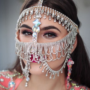 Arabian Burqa, Face Mask, NIKAB, Rhinestone Face Mask - Etsy
