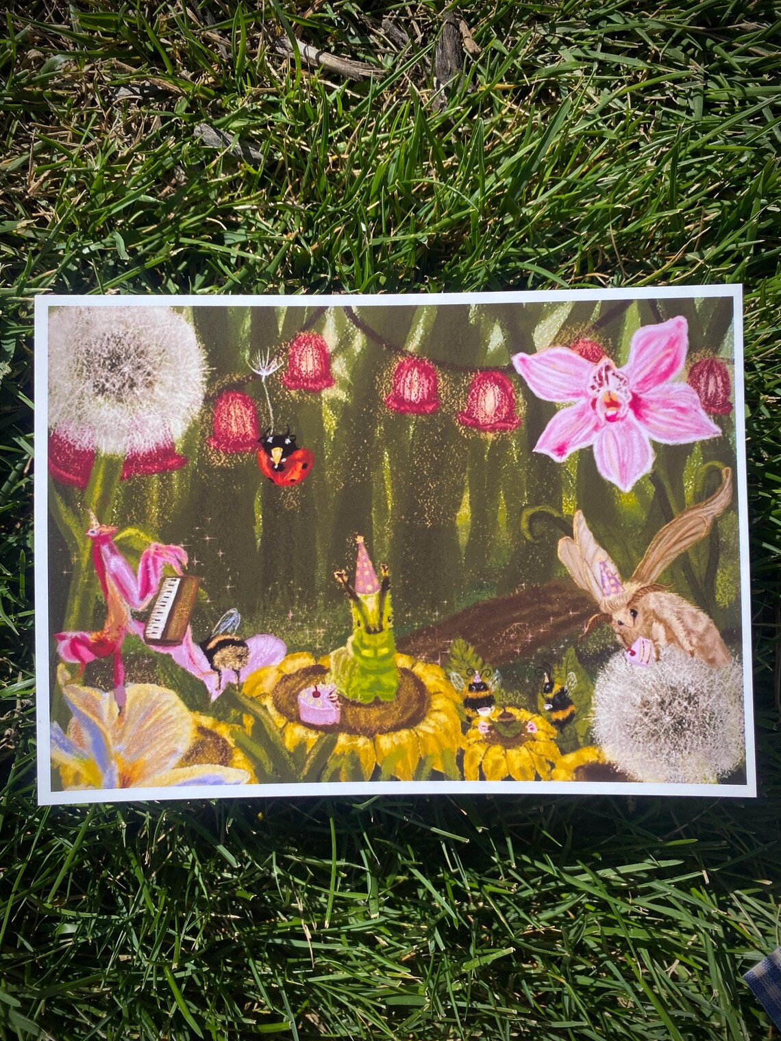Bug Tea Party Art Print, Whimsical Caterpillar and Ladybug Wall Art - Etsy