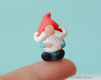 Itty bitty gnome - a good luck gnome in a teeny tiny size - Select hat color