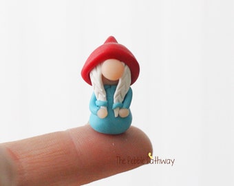 Itty bitty girl gnome - a teeny tiny gnome to bring you good luck
