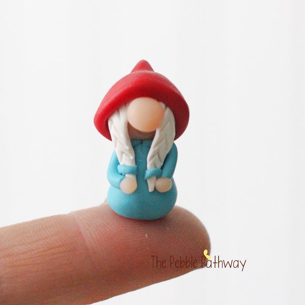 Itty bitty girl gnome - a teeny tiny gnome to bring you good luck