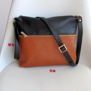 Burnt orange crossbody bag Leather purse for women with zipper Gift for daughter Custom color