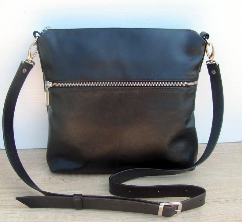 Light Blue Leather Crossbody Bag Women Crossbody Purse Medium Etsy