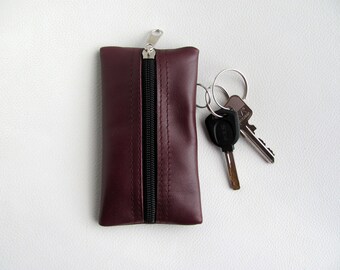 Leather keychain key pouch Small wallet for keys