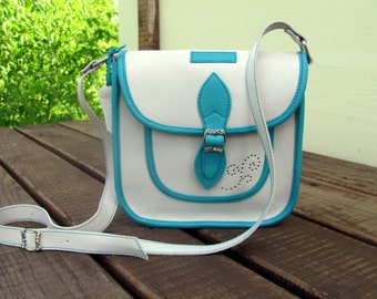 Summer leather satchel Cute crossbody purse for woman Personalized gift for girlfriend