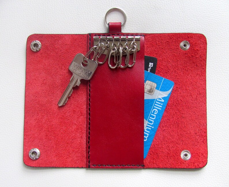 Leather key holder Leather key case Personalized gift for wife image 3