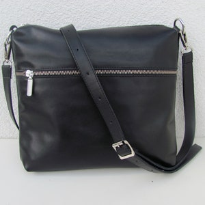 Black crossbody purse for women Leather medium bag