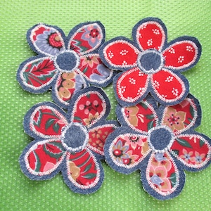 Handmade Flower Patches Denim Patch Hippy Sew on Patches Patchwork patches Textile art patches for Jeans Hats Jackets Totes Sweatshirts