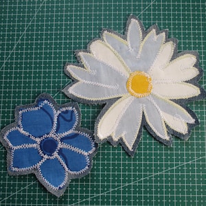 Boho Denim Patch handgemachte Blumen Patches Hippy Sew on Patches Set mit 2 Textilkunst Patches für Jeans Hüte Jacken Totes Sweatshirts