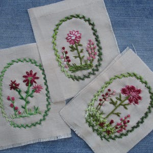 Handstickerei Blumenaufnäher Verschiedene Slow Stitch Patch Hippy Sew on Patches Textilkunst Patches für Jeans Hüte Jacken Totes Sweatshirts
