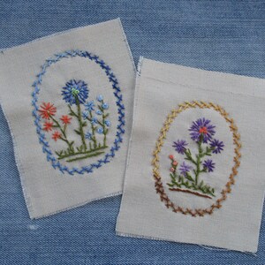Handstickerei Blumenaufnäher Verschiedene Slow Stitch Patch Hippy Sew on Patches Textilkunst Patches für Jeans Hüte Jacken Totes Sweatshirts