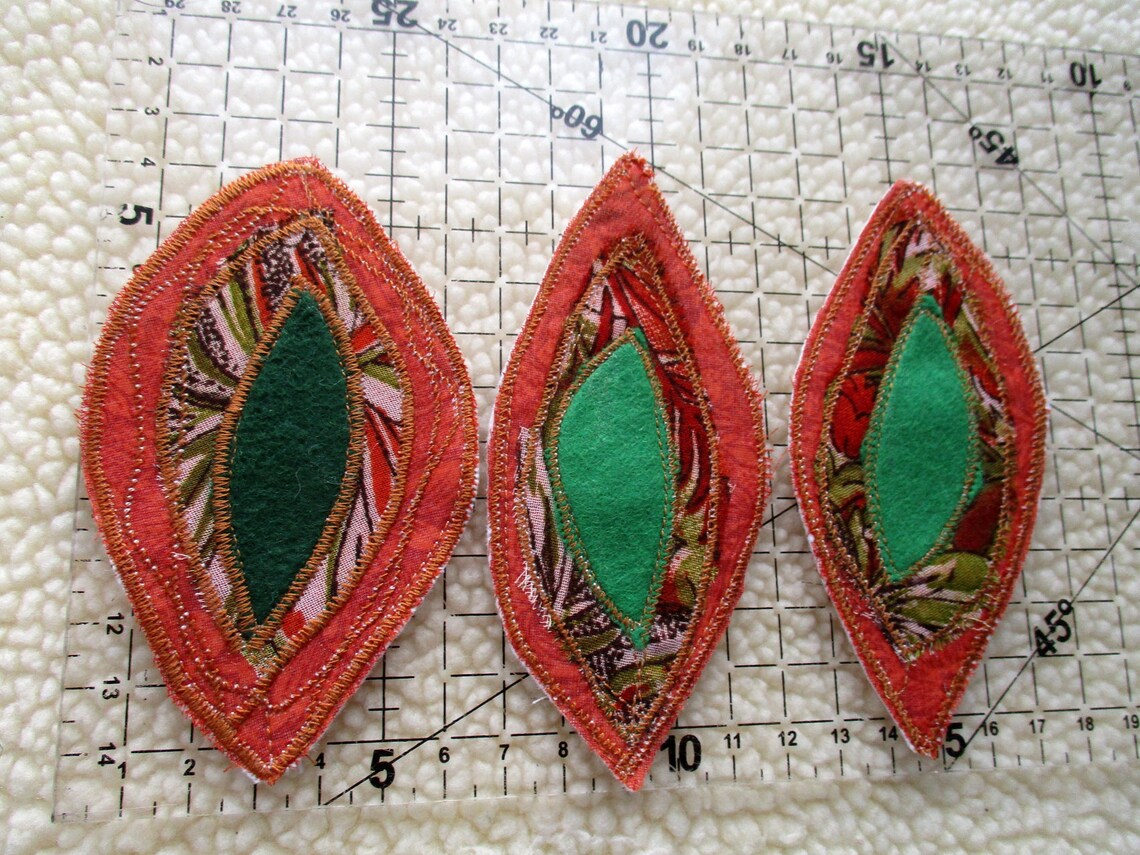 Handmade patches applique 3 pieces sew on textile patch Etsy