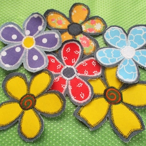 Flower Patches Hippy Sew on Patches Denim Patch Handmade Patchwork patches Textile art patches for Jeans Hats Jackets Totes Sweatshirts