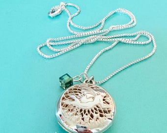 925 Silver Essential Oil Aromatherapy Diffuser Locket Necklace with Fairy