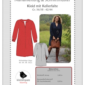 Nähanleitung, Schnittmuster Kleid mit Kellerfalte Bild 1