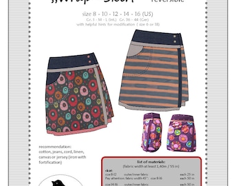 sewing instruction and pattern wrap skirt reversibel