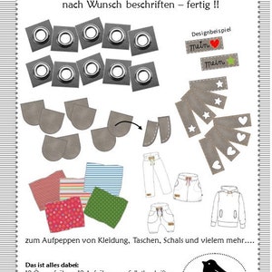 Set mit Ösen und Labels aus Snappap grau Bild 1