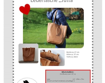 ebook et sac d'instructions de couture Jutta en cuir ou snappap