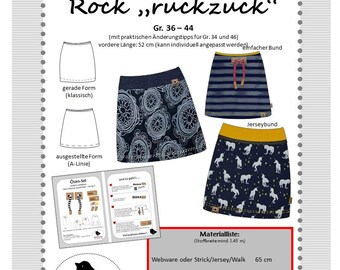 ebook und Nähanleitung Rock  "ruckzuck"
