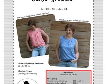 ebook and sewing instructions blouse and dress "Annie"