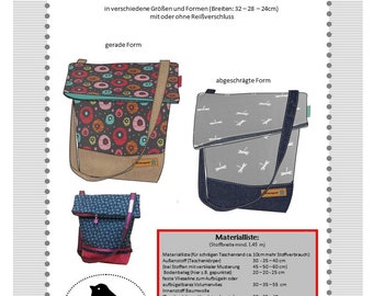 ebook, instructions de couture, sac bandoulière "Gabi"