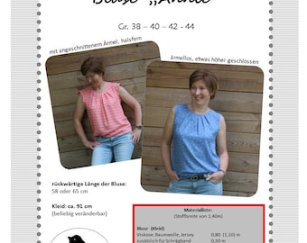 ebook et instructions de couture blouse et robe "Annie"