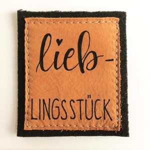 Label aus veganem Leder zum Aufnähen-individualisiert XL 8x10 cm Bild 2