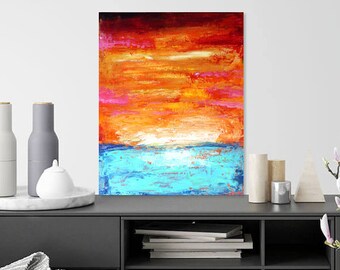Free shipping printed and shipped beach abstract painting print