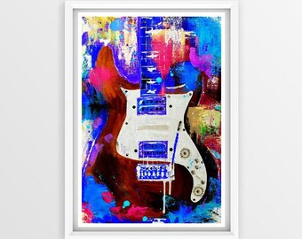 Free shipping original made to order guitar painting, electric PRS 24, paul reed smith