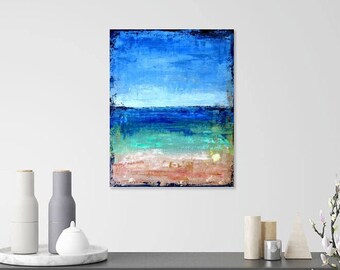 Free shipping printed and shipped beach abstract painting print